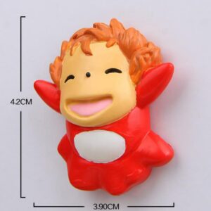 Ímã da Ponyo em forma de peixinho vermelho sorrindo, com 4,2 cm