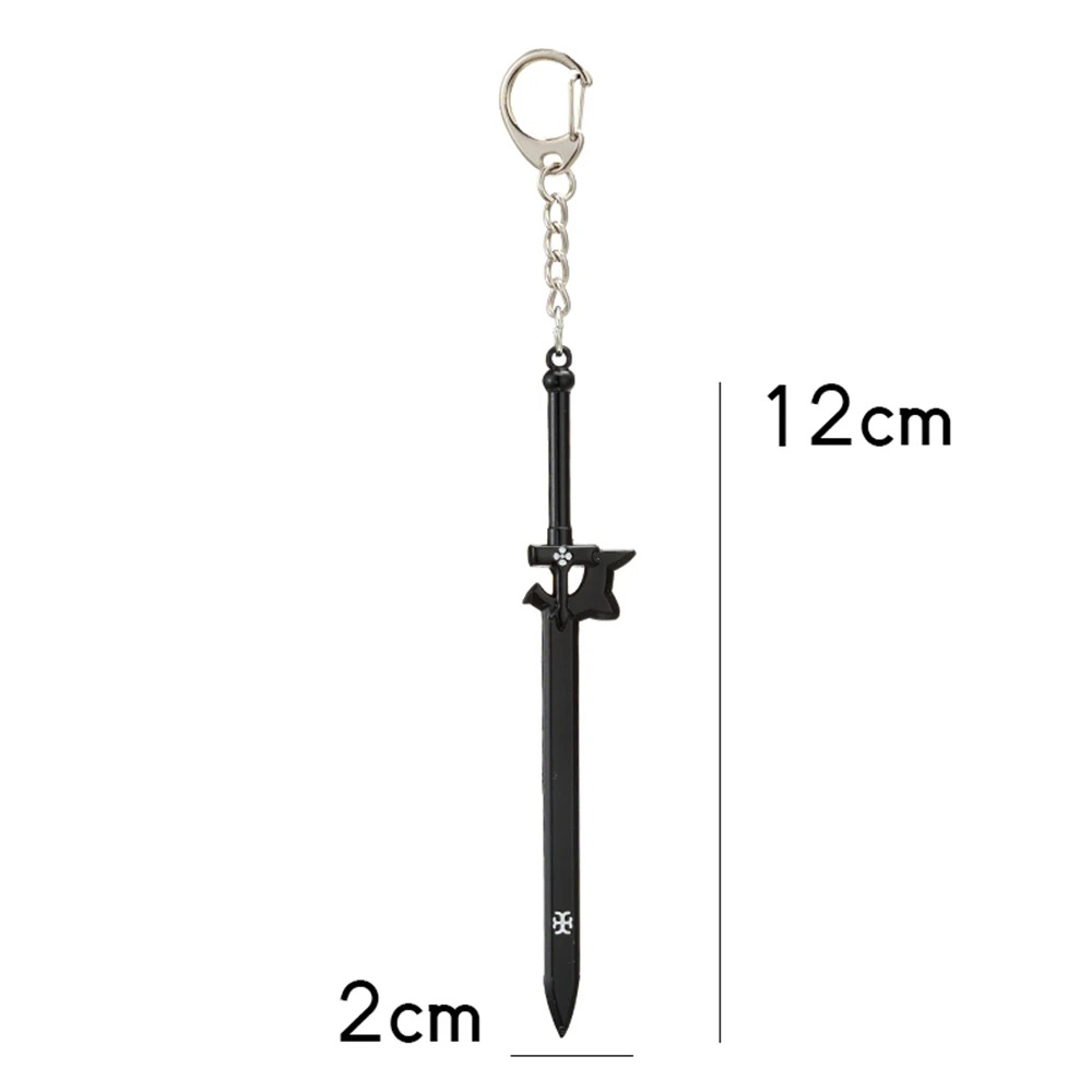 Chaveiro com miniatura da espada preta Elucidator, de Sword Art Online, com 12 cm