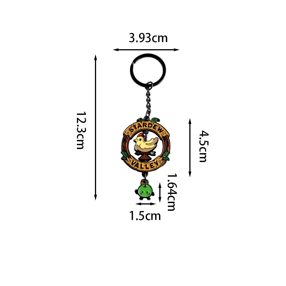 Chaveiro de Stardew Valley com medidas de 12,3 cm de altura e 3,93 cm de largura