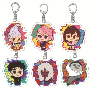 Conjunto de chaveiros acrílicos de Dandadan com Momo, Okarun, Aira, Velha Turbo e mais