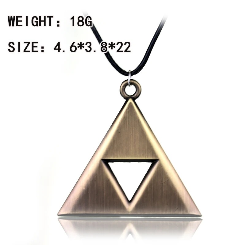 Pingente Triforce bronze com medidas de 4,6 por 3,8 cm