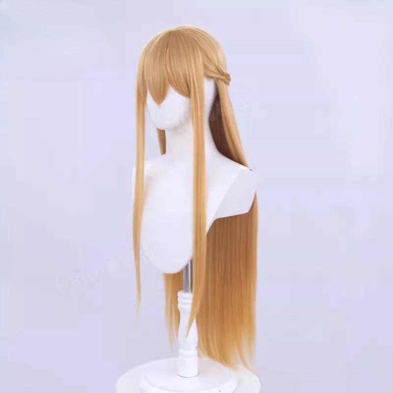 Peruca castanho-clara longa da Asuna, de frente, Sword Art Online