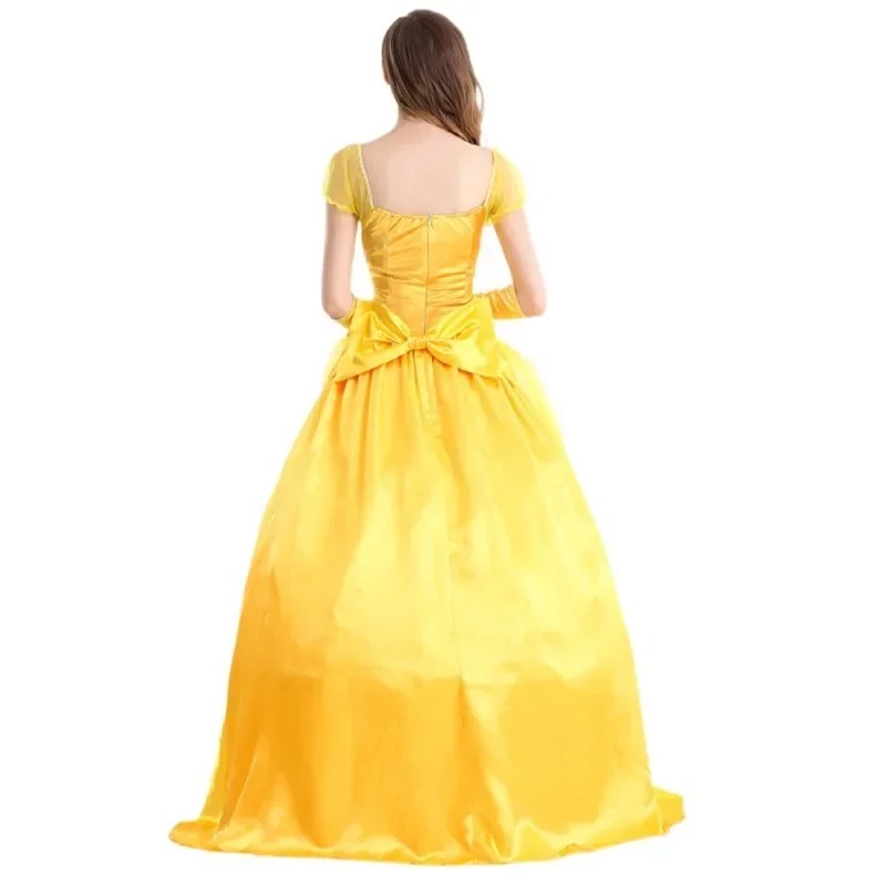 Parte de trás do vestido amarelo com laço da Bela, A Bela e a Fera