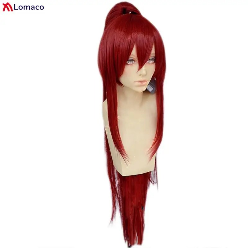 Peruca vermelha longa de rabo de cavalo do cosplay da Erza Scarlet, Fairy Tail