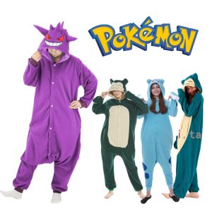 Macacões pijama adultos de Pokémon: Gengar, Snorlax e Squirtle