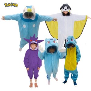 Macacões pijama infantis de Pokémon: Piplup, Emolga, Gengar e Squirtle
