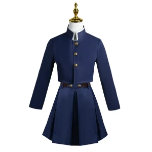 Fantasia da Nobara Kugisaki, Jujutsu Kaisen, com uniforme azul-marinho e saia