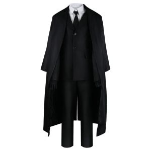 Sobretudo longo, colete e gravata do cosplay do Osamu Dazai em manequim, Bungo Stray Dogs