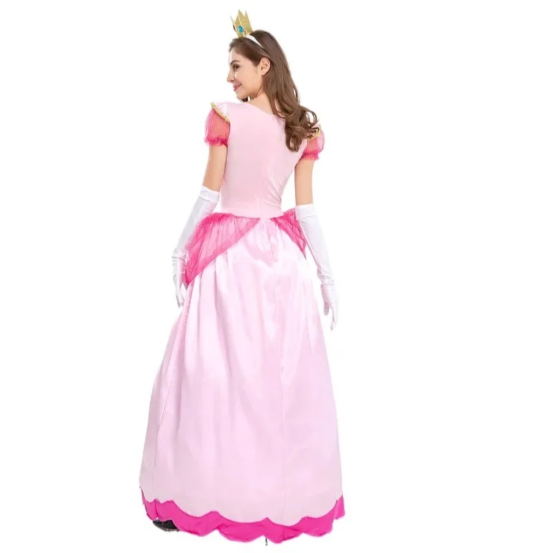 Costas do vestido rosa do cosplay da Princesa Peach, Super Mario