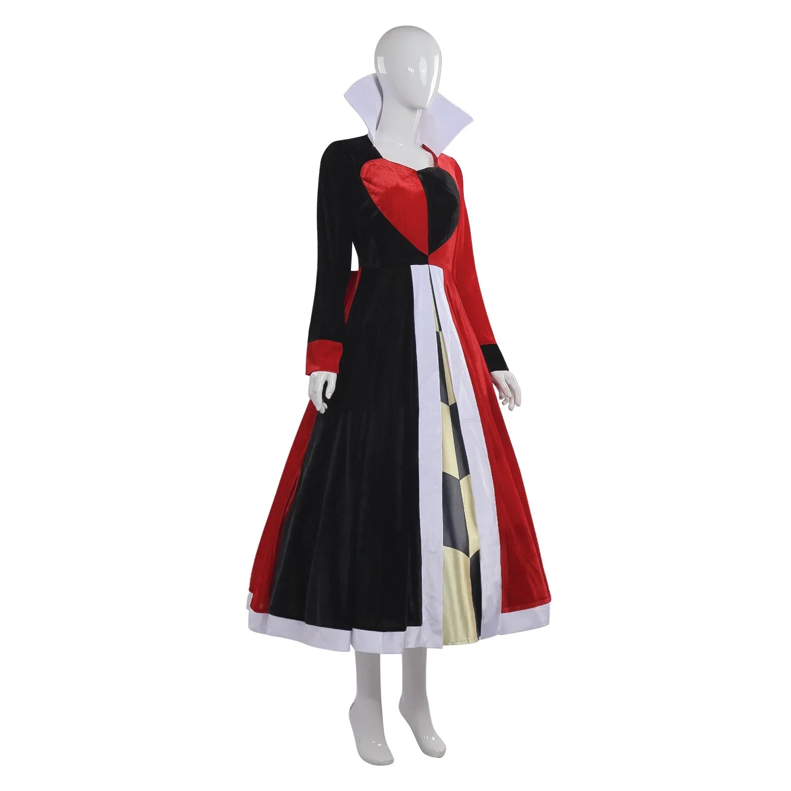 Cosplay da Rainha de Copas em manequim, de três quartos