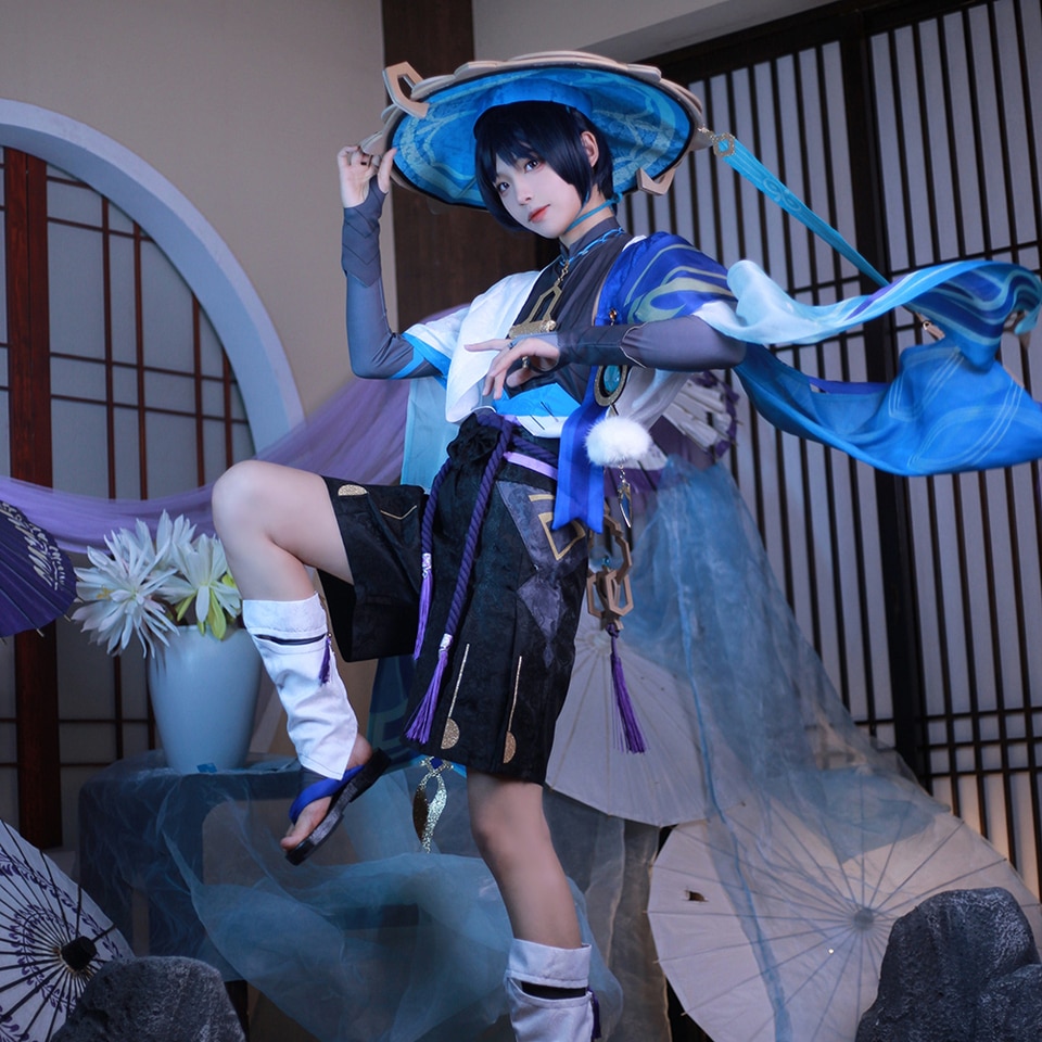 Cosplay do Scaramouche, traje e chapéu: foto 13