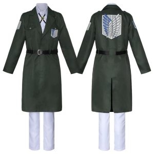 Sobretudo verde da Tropa de Exploração de Attack on Titan, frente e costas com as Asas da Liberdade