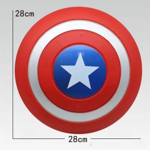 Escudo de 28 cm do Capitão América, Marvel, com anéis vermelho e branco e estrela branca sobre círculo azul