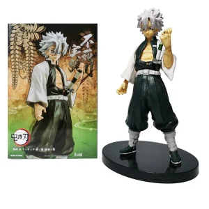 Sanemi Shinazugawa, Demon Slayer: figure de uniforme e cabelo branco, junto da caixa