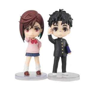 Miniaturas da Momo Ayase e do Okarun de uniforme escolar, Dandadan