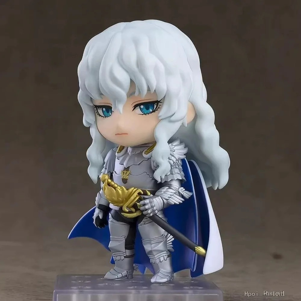 Figure do Griffith, de Berserk, em três quartos, com cabelo ondulado e espada embainhada