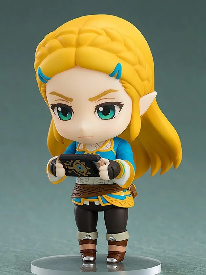 Princesa Zelda chibi segurando um tablet, figure de Zelda Breath of the Wild