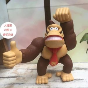 Donkey Kong de Super Mario em figure de 20 cm, com punho erguido e gravata vermelha