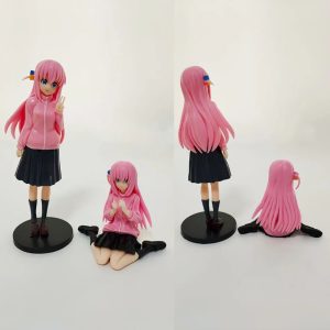 Figures da Hitori Gotoh, de Bocchi the Rock!, em pé e sentada, de frente e de costas