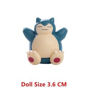 Snorlax de Pokémon em miniatura de 3,6 cm, sentado e de braços erguidos
