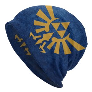 Gorro de malha azul com brasão Hylian dourado de The Legend of Zelda