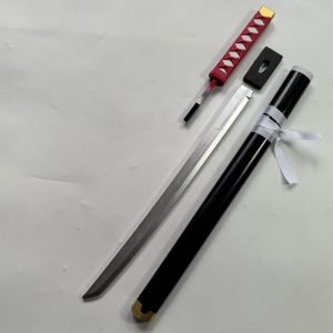 Katana do Yuta Okkotsu com empunhadura vermelha e bainha preta, prop de Jujutsu Kaisen