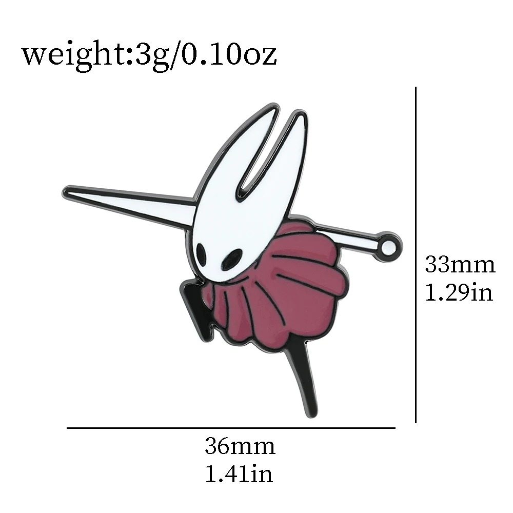 Medidas do broche da Hornet: 3,3 por 3,6 cm