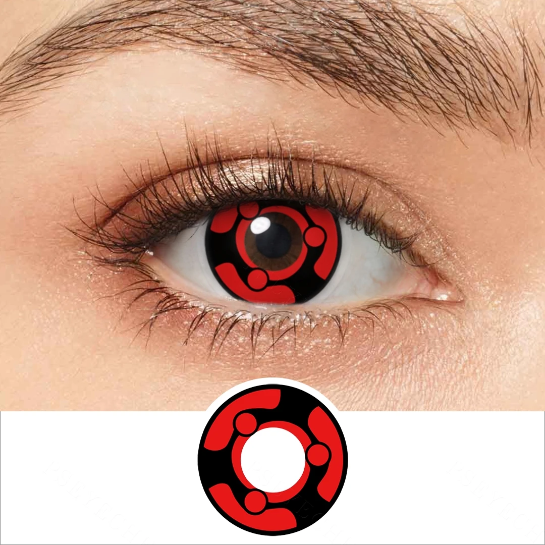 Lente vermelha com o Mangekyou Sharingan do Madara, de Naruto