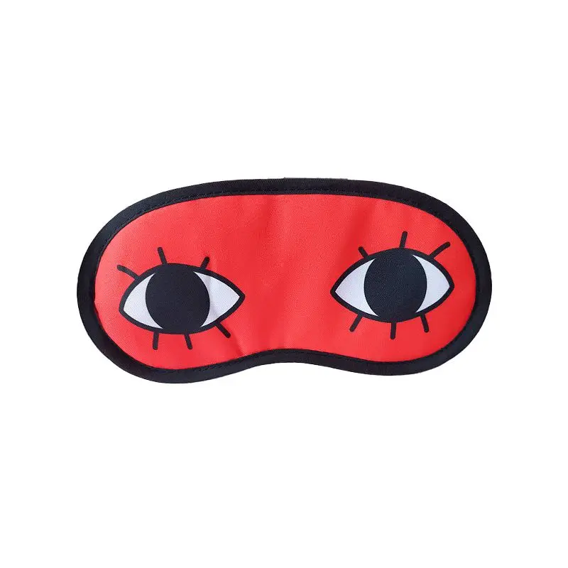 Máscara de dormir vermelha com os olhos da Seiko Ayase, de Dandadan