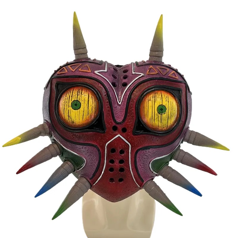 Versão escura e envelhecida da máscara de látex da Majora's Mask, espinhos em tons terrosos