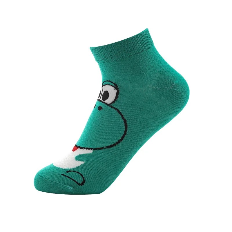 Meia curta verde com o rosto do Yoshi, de Super Mario