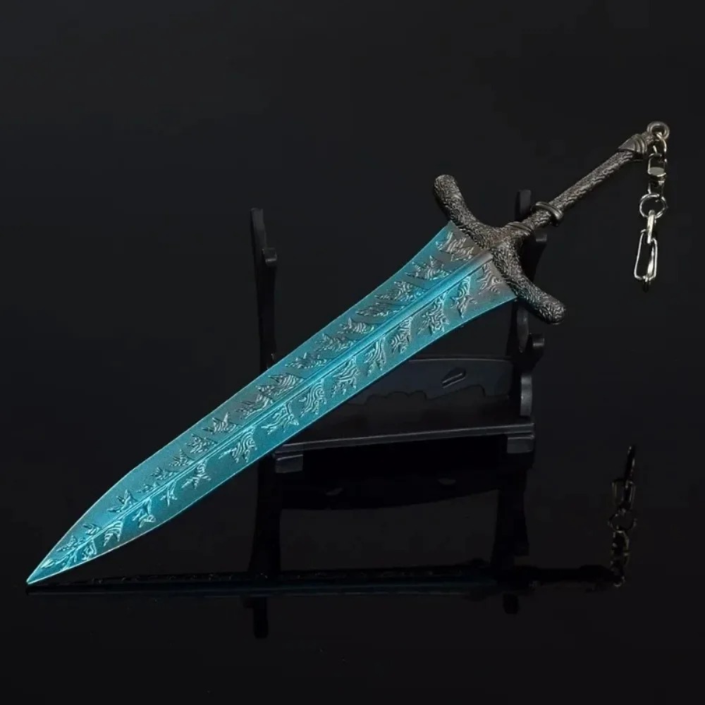Dark Moon com argola de chaveiro apoiada em suporte, Elden Ring