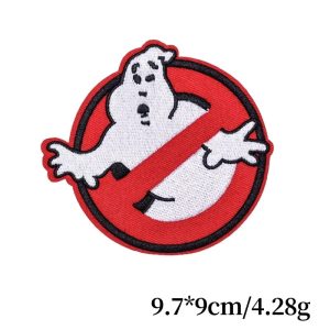 Patch do logo Ghostbusters, com fantasma branco no símbolo vermelho de proibido, 9,7 x 9 cm