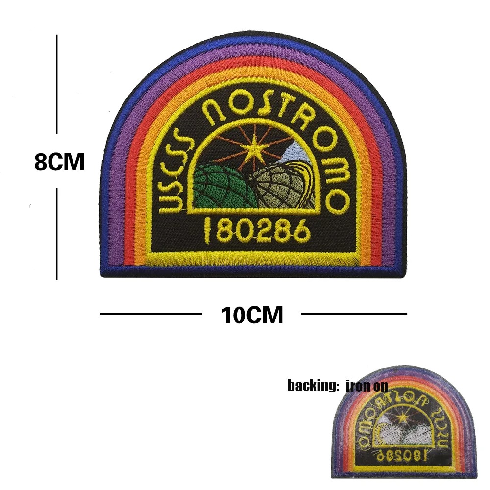 Patch USCSS Nostromo, de Alien, com 10 x 8 cm e verso termocolante