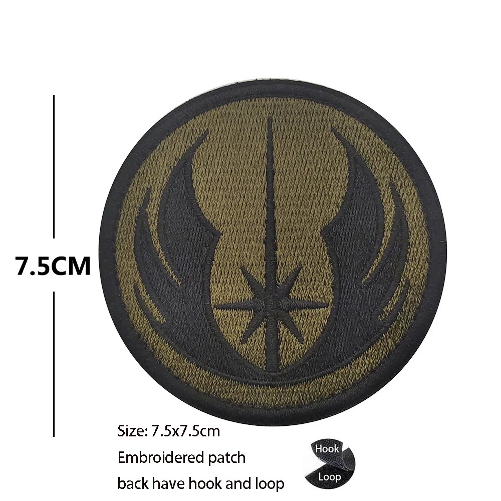 Patch da Ordem Jedi em verde-oliva e preto, de Star Wars, com 7,5 cm
