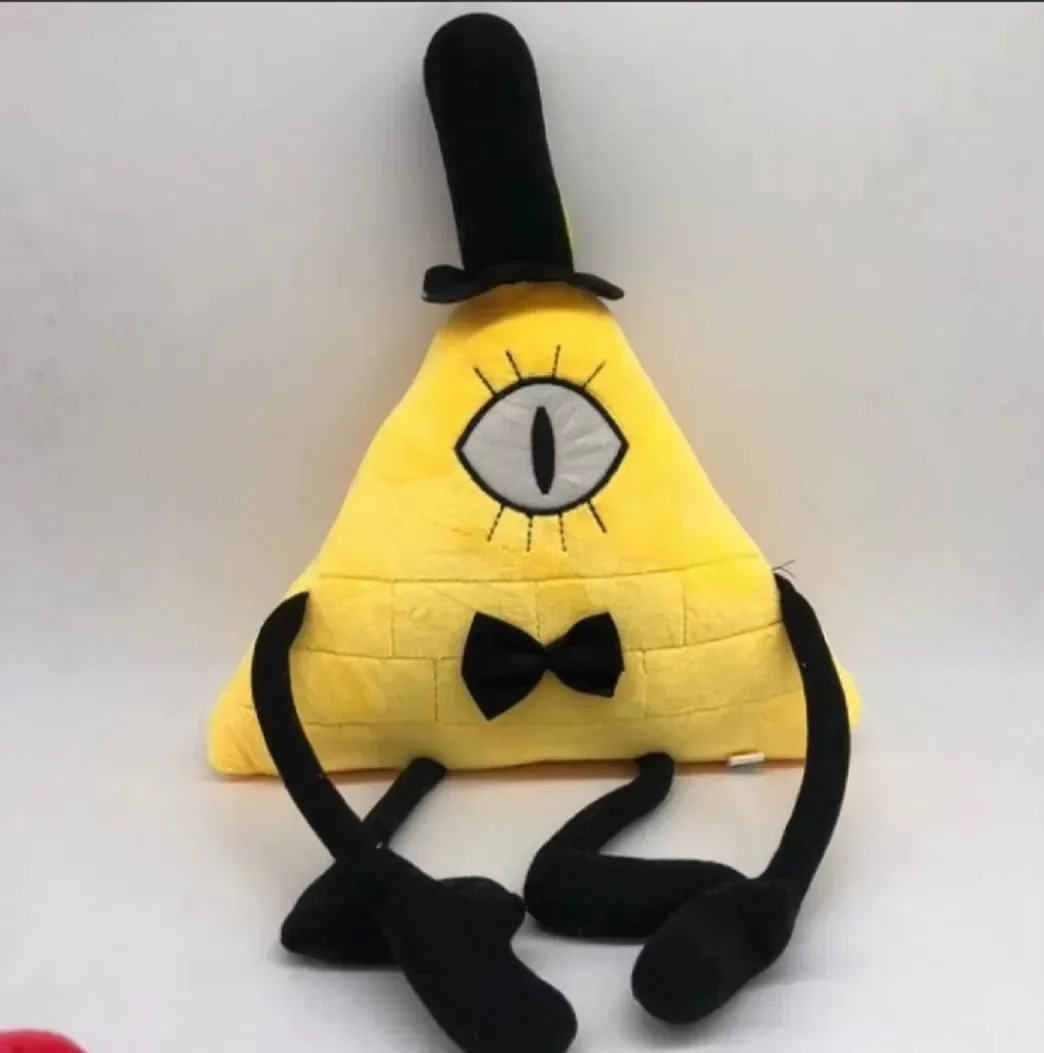 Pelúcia de 28 cm do Bill Cipher, com um olho só, cartola e gravata borboleta