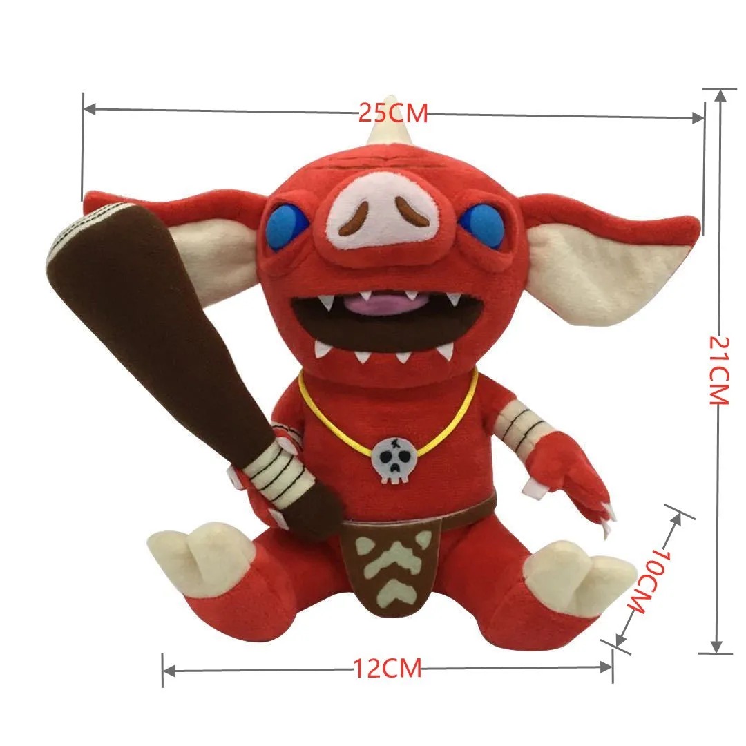 Pelúcia do Bokoblin com medidas de 25 cm de largura e 21 cm de altura