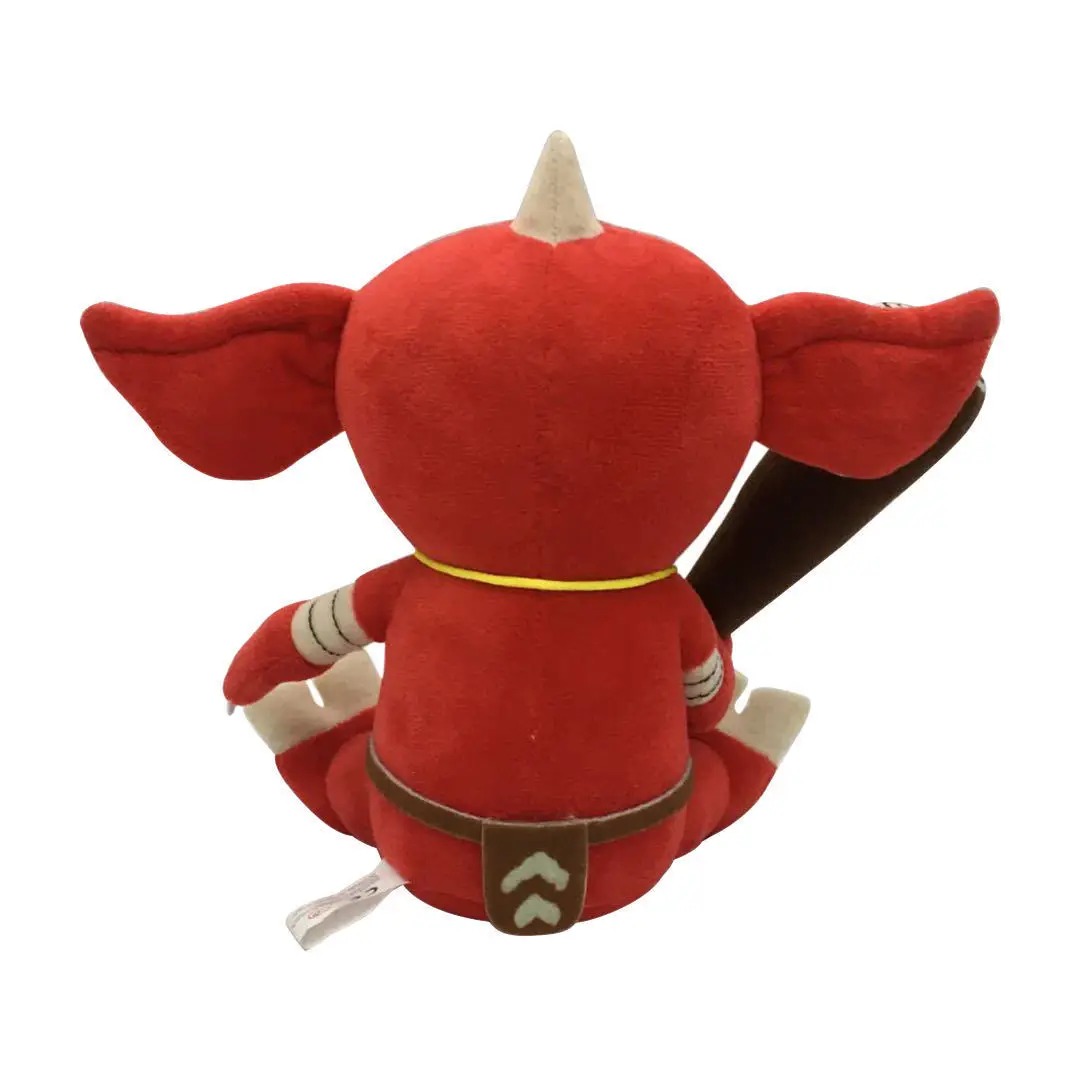 Costas da pelúcia do Bokoblin vermelho, com orelhas, chifre e cinto