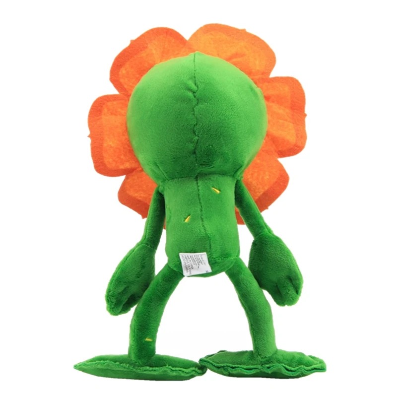 Costas da pelúcia da Cagney Carnation, com o corpo verde e as pétalas