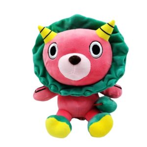 Chimera Leão de Spy x Family, rosa de juba verde, chifres e pés amarelos, sobre fundo branco