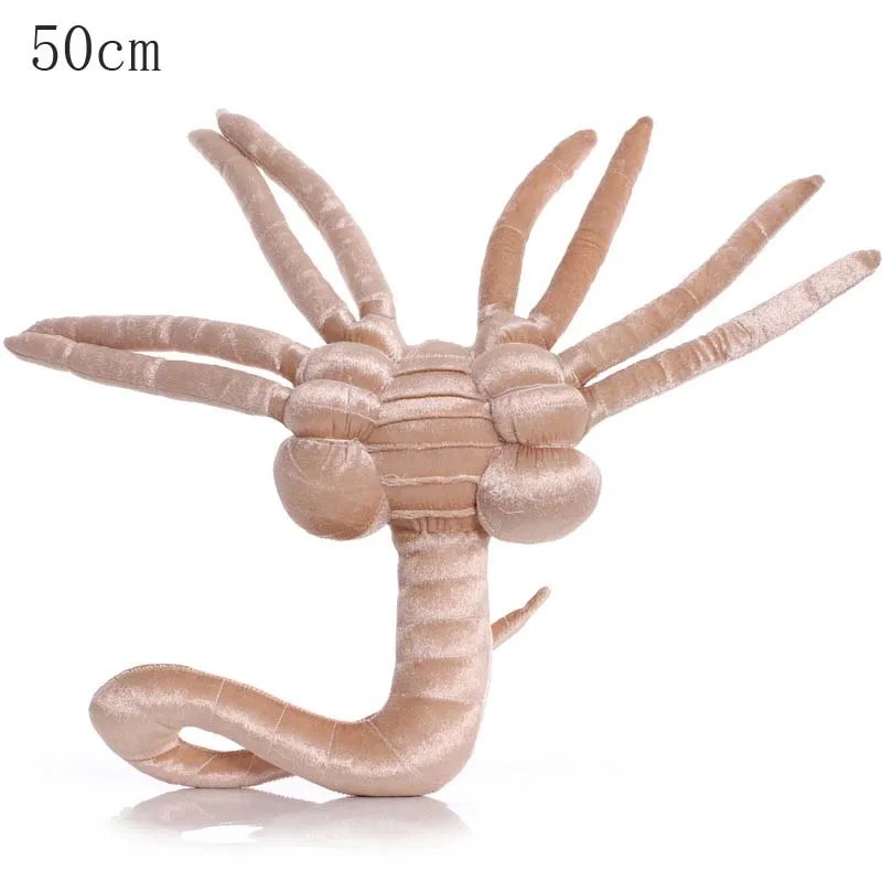 Pelúcia bege do facehugger com oito patas longas, vista de cima