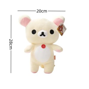 Korilakkuma em pé, pelúcia da ursa branca do Rilakkuma, com 28 cm de altura e 20 cm de largura