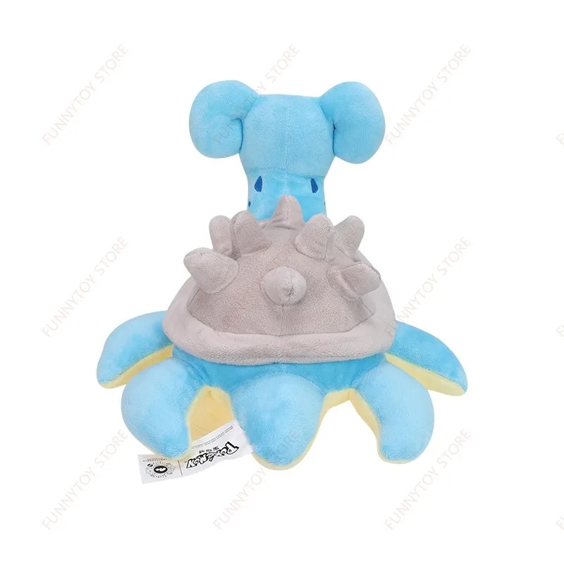 Lapras de Pokémon em pelúcia, por trás, com o casco cinza de espinhos