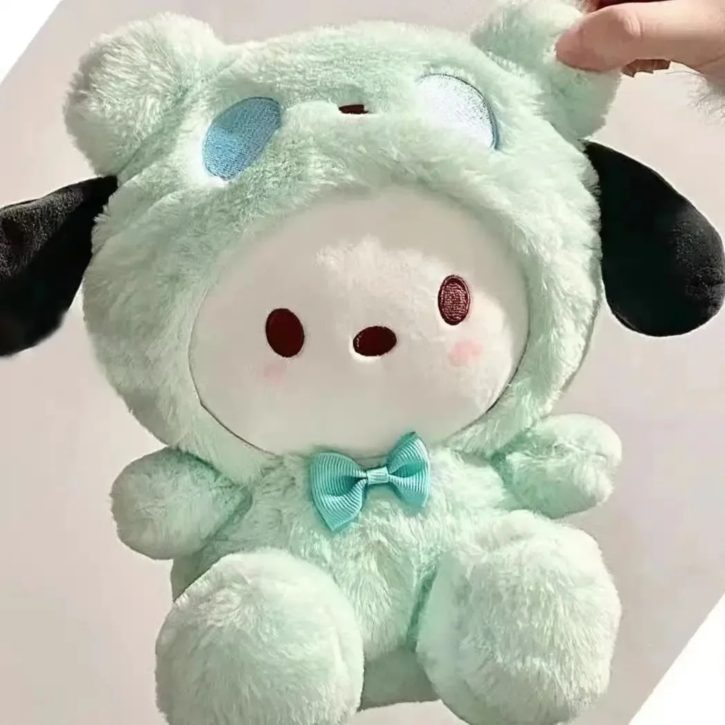 Pelúcia do Pochacco de ursinho verde menta com gravata borboleta