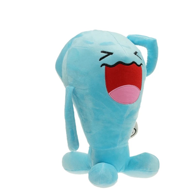 Wobbuffet de pelúcia, de Pokémon, com 20 cm, azul, de frente, boca aberta