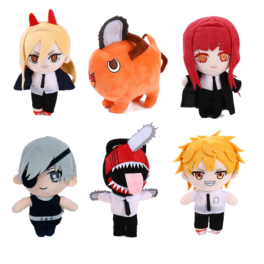Pelúcias de Chainsaw Man: Power, Pochita, Makima, Himeno, Denji demônio e Denji