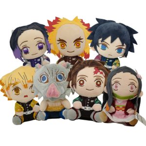 Pelúcias de Demon Slayer: Tanjiro, Nezuko, Zenitsu, Inosuke, Rengoku, Giyu e Shinobu