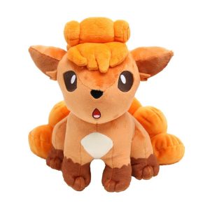 Pelúcia do Vulpix, de Pokémon, laranja com seis caudas encaracoladas