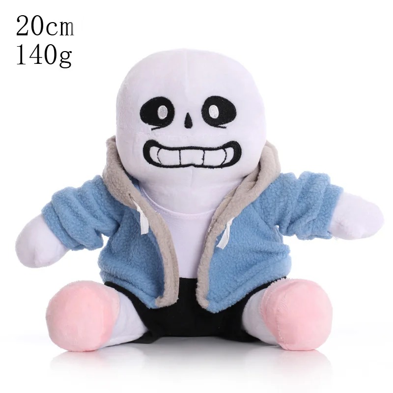 Pelúcia do Sans sentada, de casaco azul com capuz, com 20 cm