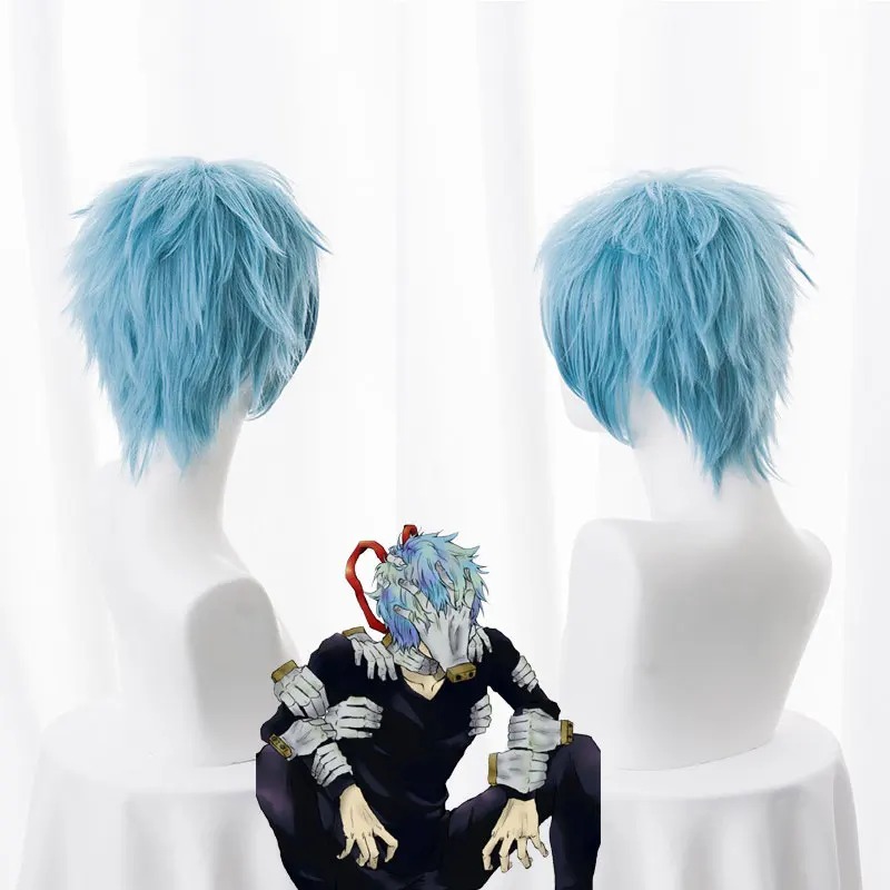 Peruca do Shigaraki, cosplay de My Hero Academia, de costas e de lado